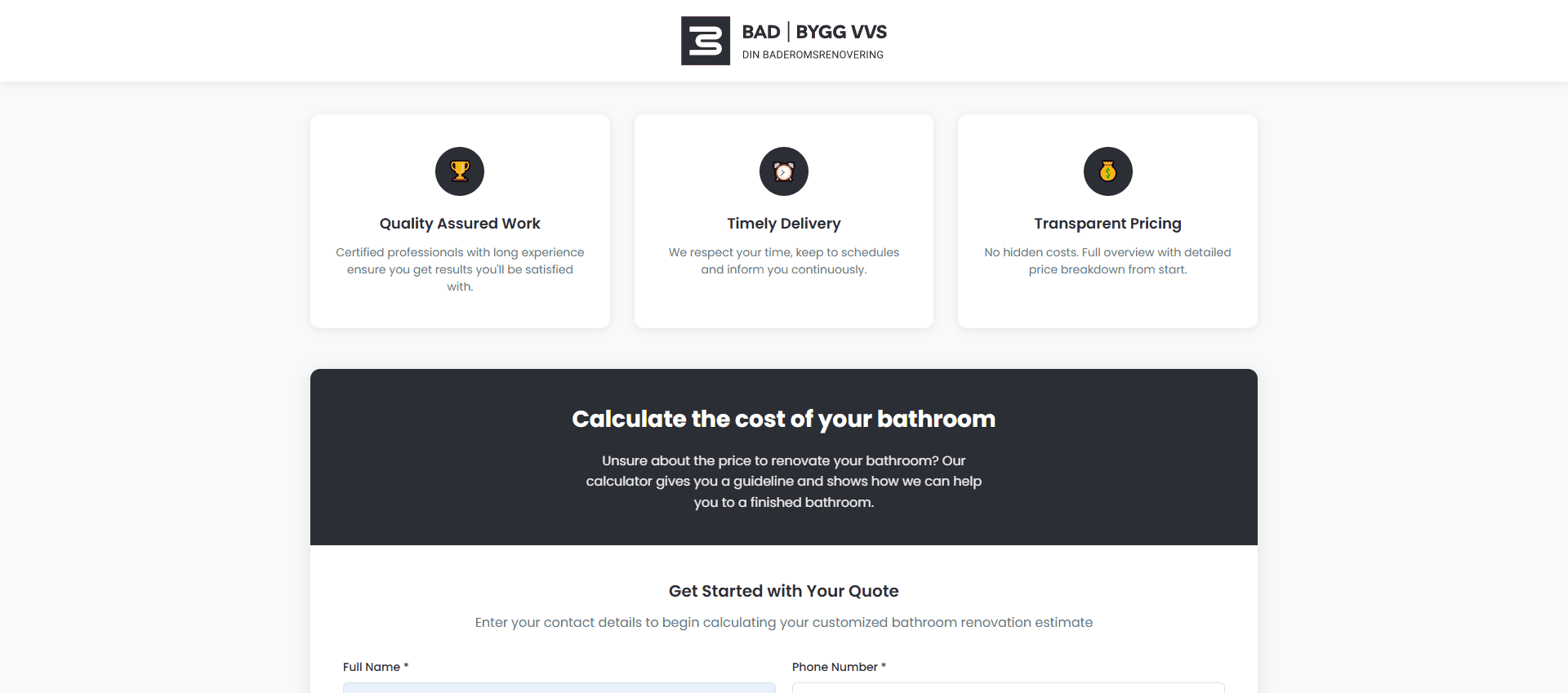 Bathroom Cost Calculator